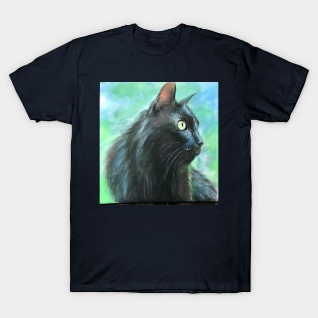 A Black Cat on a Bright Day T-Shirt by artdesrapides